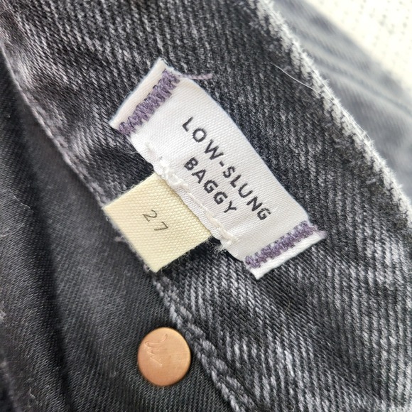 Madewell Low-Slung Baggy Jeans Womens 27 Gray Wide Leg Denim Button Fly - Picture 3 of 8